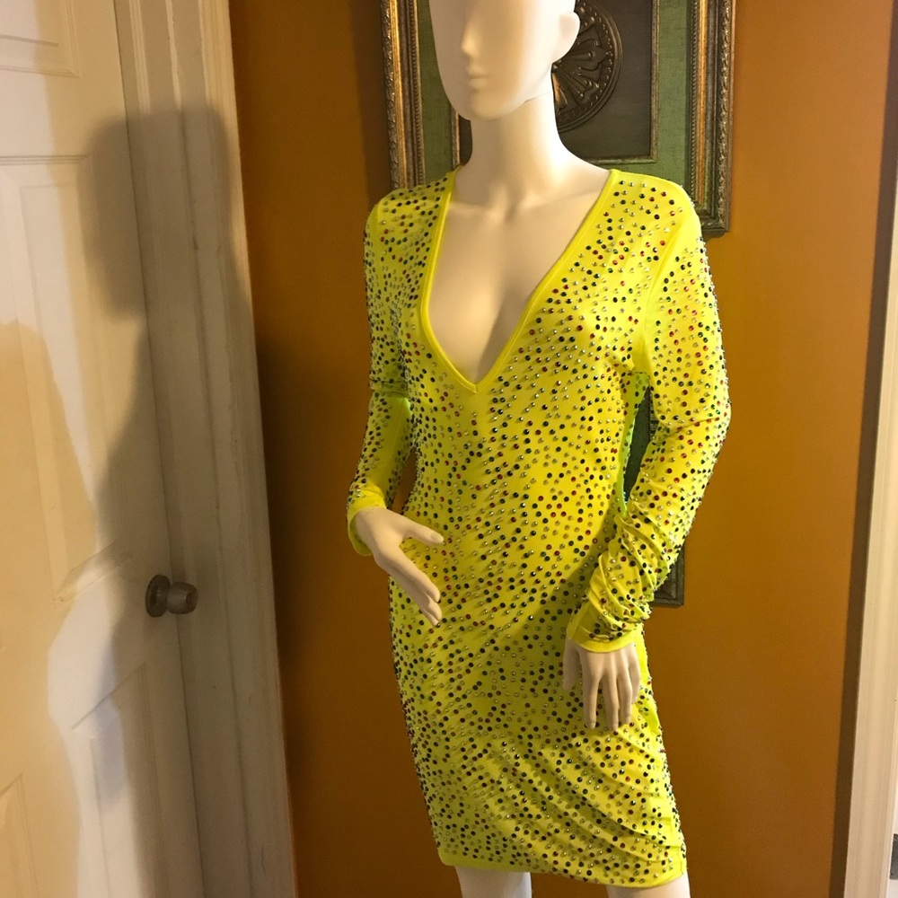 Sexy lime green dress